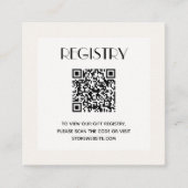 Chic Neutraal Baby shower Registry QR Code Informatiekaartje (Voorkant)