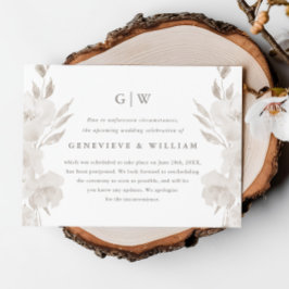 Chic neutraal bloemenmotief voor uitstel bruiloft