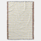 Chic-neutraal gele taupikat ruitvormig patroon deken (Voorkant Verticaal)