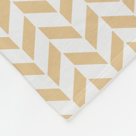 Chic neutraal goud wit geometrisch zigzagpatroon fleece deken (Hoek)