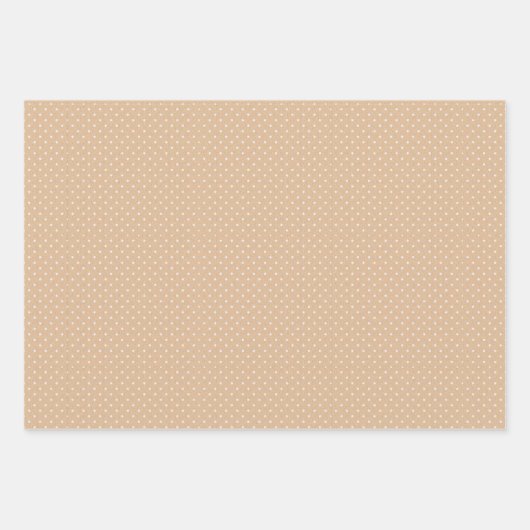 Chic Neutral Beige Polka Dot Theme Patroon Inpakpapier Vel (Voorkant 3)