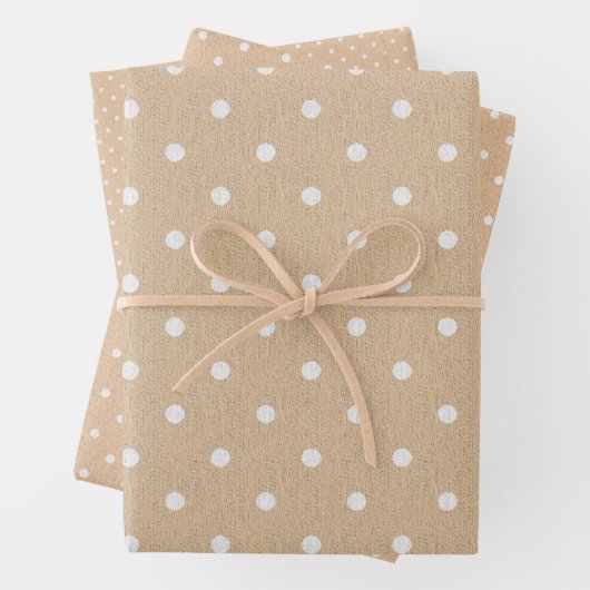 Chic Neutral Beige Polka Dot Theme Patroon Inpakpapier Vel (In situ)