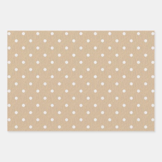 Chic Neutral Beige Polka Dot Theme Patroon Inpakpapier Vel (Voorkant)