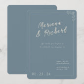 Chic Neutral bruiloft uitnodiging (Voorkant / Achterkant)
