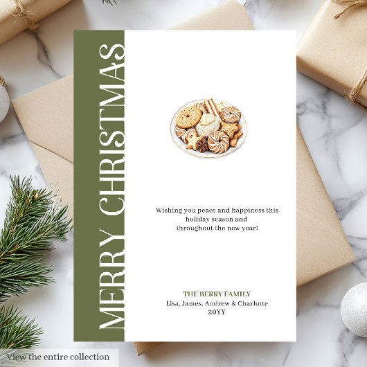 Chic Neutral Christmas Cookies Digital Greeting  Feestdagenkaart