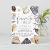 Chic Neutral Holiday Favoriete Dingen Partij Kaart (Staand voorkant)