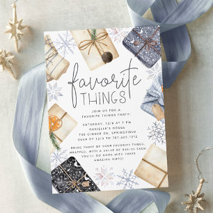 Chic Neutral Holiday Favoriete Dingen Partij Kaart