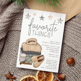 Chic Neutral Holiday Favoriete Dingen Partij Kaart