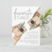 Chic Neutral Holiday Favoriete Dingen Partij Kaart (Staand voorkant)