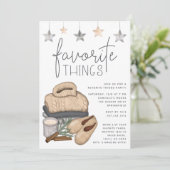 Chic Neutral Holiday Favoriete Dingen Partij Kaart (Staand voorkant)