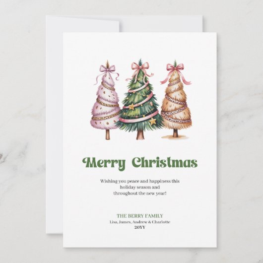 Chic Neutral Leopard Pattern Christmas Tree Card Feestdagenkaart (Voorkant)