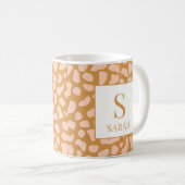 Chic Neutral Leopard Spots Custom Name Mug Koffiemok (Voorkant rechts)