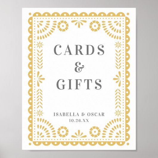 Chic Neutral Papel Picado Weddenschappen Poster (Voorkant)