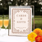 Chic Neutral Papel Picado Weddenschappen Poster