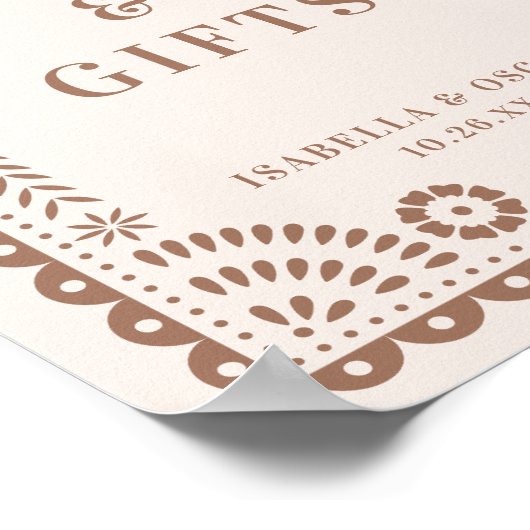 Chic Neutral Papel Picado Weddenschappen Poster (Hoek)