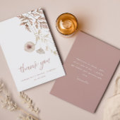 Chic Neutral Pink Botanical Floral Vrijgezellenfee Bedankkaart