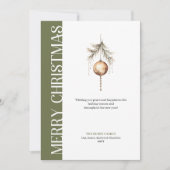 Chic neutral tones Christmas bauble greeting card Feestdagenkaart (Voorkant)