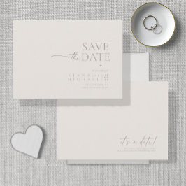 Chic Neutrals Bruiloft Bone Wit ID1020 Save The Date