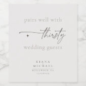 Chic Neutrals Bruiloft Humor Poeder ID1020 Wijn Etiket (Enkel label)