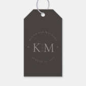 Chic Neutrals Bruiloft Initialen Charcoal ID1020 Cadeaulabel (Voorkant)