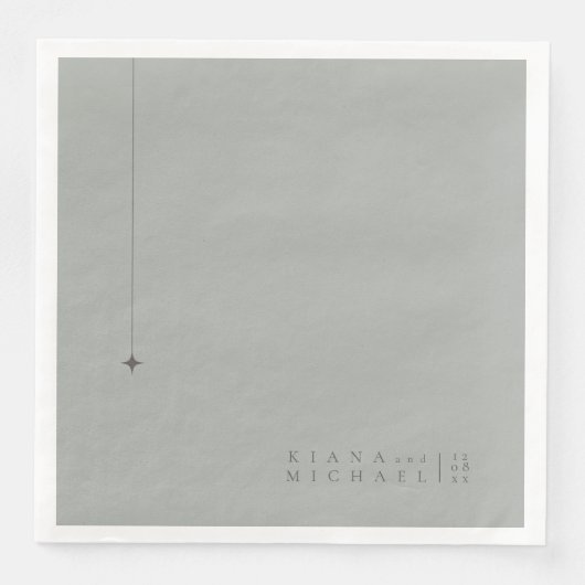 Chic Neutrals Bruiloft Sage Grijs ID1020 Servet (Voorkant)