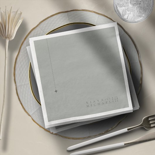 Chic Neutrals Bruiloft Sage Grijs ID1020 Servet