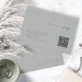 Chic Neutrals Huwelijk QR Code Sage Grijs ID1020 RSVP Kaartje