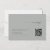 Chic Neutrals Huwelijk QR Code Sage Grijs ID1020 RSVP Kaartje (Voorkant)