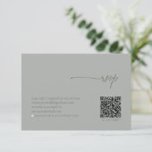 Chic Neutrals Huwelijk QR Code Sage Grijs ID1020 RSVP Kaartje (Staand voorkant)