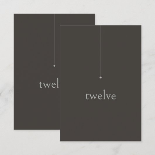 Chic Neutrals Trouwtafel Nummer Charcoal ID1020 Kaart (Voorkant / Achterkant)