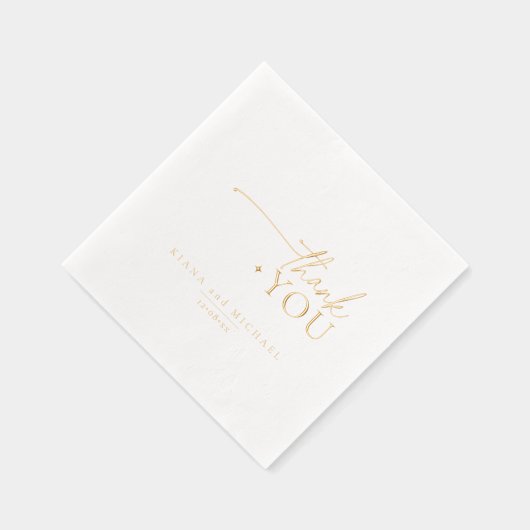 Chic Neutrals Wedding Dank u ID1020 Folie Servetten (Rechts)