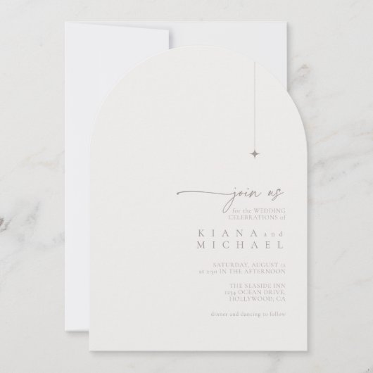 Chic Neutrals Wedding Powder Arch ID1020 Kaart (Voorkant)