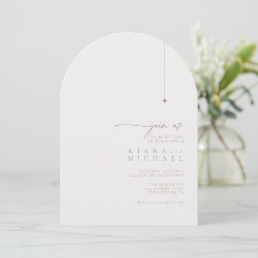 Chic Neutrals Wedding Powder Arch ID1020 Kaart (Staand voorkant)
