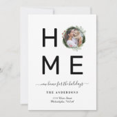 Chic New HOME for Feestdagen Wreatfoto Moving Aankondiging (Voorkant)