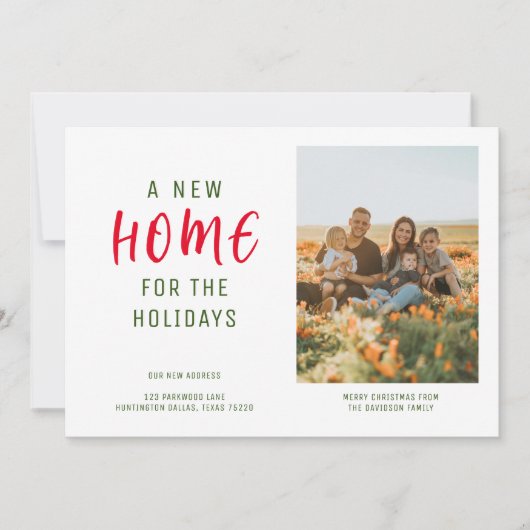 Chic New Home voor de Feestdagen | Moderne foto Feestdagenkaart (Voorkant)