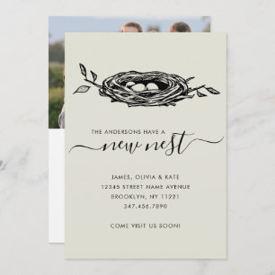 Chic New Nest Home Change of Address Photo Moving Aankondiging