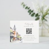 Chic New Orleans Louisiana QR Code Wedding RSVP Kaartje (Staand voorkant)