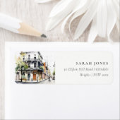 Chic New Orleans Louisiana Waterverf Adres Etiket (Insitu)