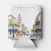 Chic New Orleans Louisiana Waterverf bruiloft Blikjeskoeler (Achterkant)