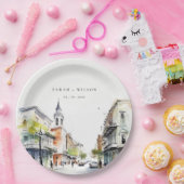 Chic New Orleans Louisiana Waterverf bruiloft Papieren Bordje (Feest)