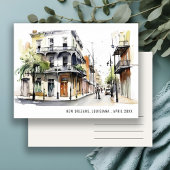 Chic New Orleans Louisiana Waterverf reizen Briefkaart