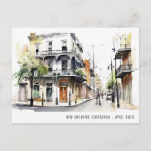Chic New Orleans Louisiana Waterverf reizen Briefkaart (Voorkant)