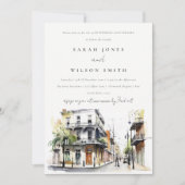 Chic New Orleans Louisiana Wedding Jubileum Kaart (Voorkant)