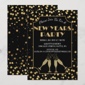 Chic New Years Eve Party Uitnodiging (Voorkant / Achterkant)