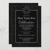 Chic New Years Uitnodiging (Voorkant / Achterkant)