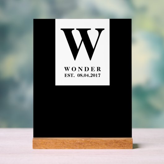 Chic Newly Wed Design Acryl Bord (Neutraal)