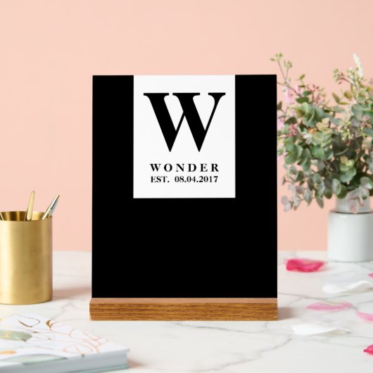 Chic Newly Wed Design Acryl Bord (Huwelijk)