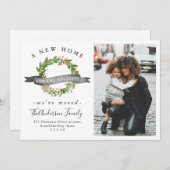 Chic Nieuw Huis Voor De Feestdagen Krans Foto Bewe Aankondiging (Voorkant / Achterkant)