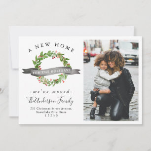 Chic Nieuw Huis Voor De Feestdagen Krans Foto Bewe Aankondiging