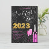 Chic Nieuwjaar Eve Party Kaart (Staand voorkant)